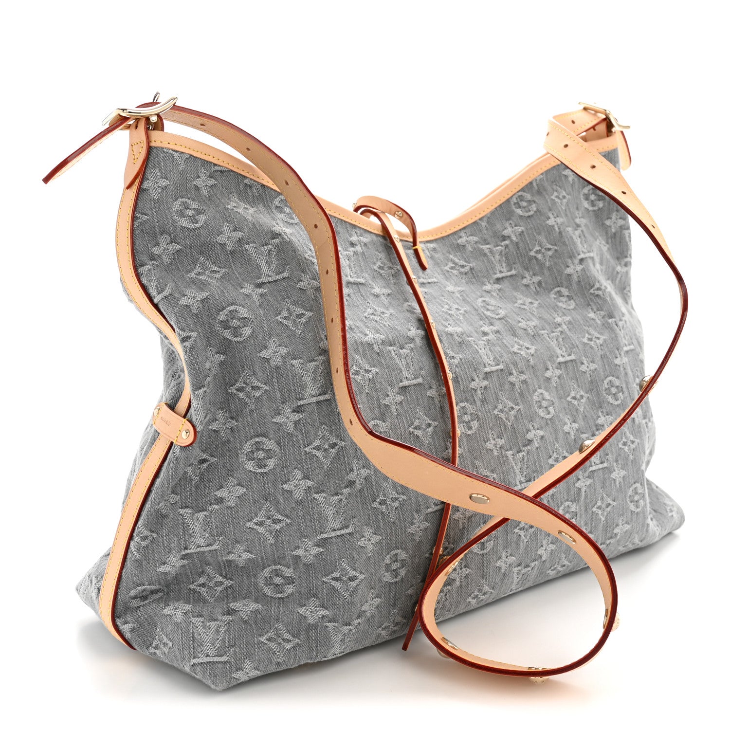 Louis Vuitton Monogram Denim CarryAll MM Washed Grey 4 of 12