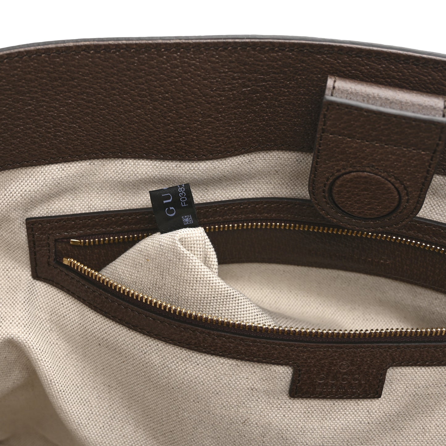 Monogram Jumbo GG Textured Dollar Calfskin Web Medium Ophidia Shopping Tote Camel Ebony