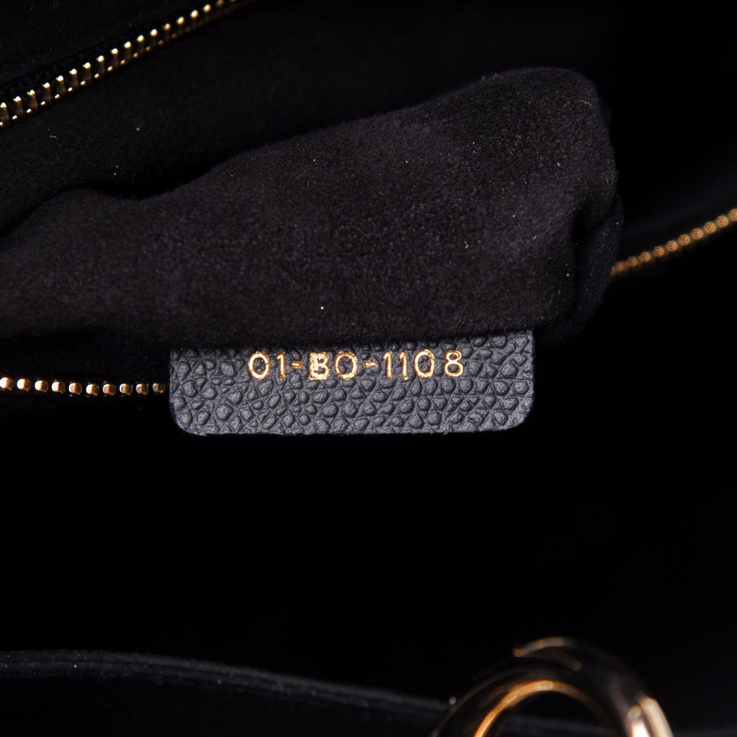 Grained Calfskin Large Lady Dior Black
