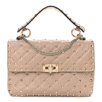 Valentino Garavani Lambskin Medium Rockstud Spike Shoulder Bag Poudre 1 of 12