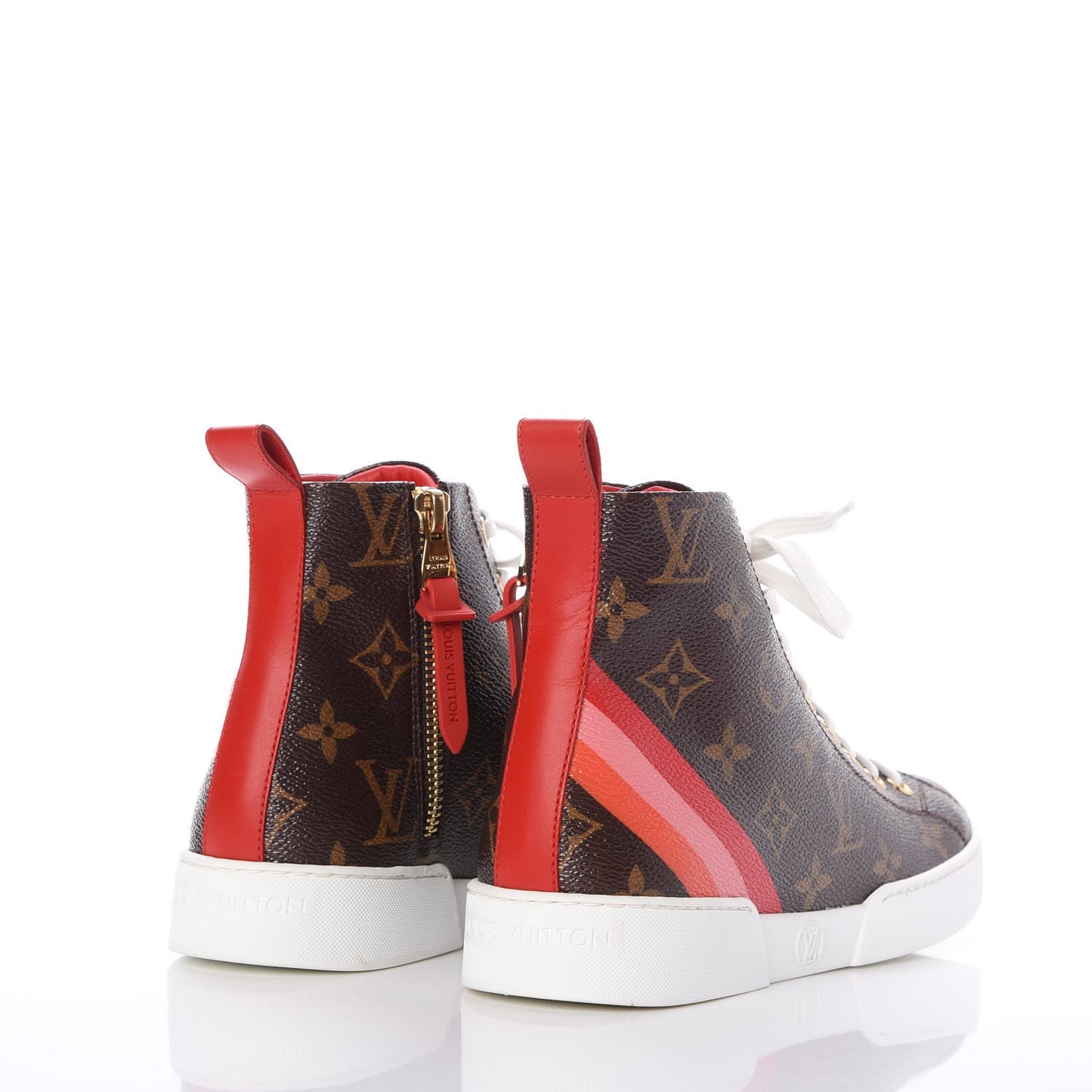 Calfskin Patent Monogram Stellar Sneaker Boots 35.5 Rouge