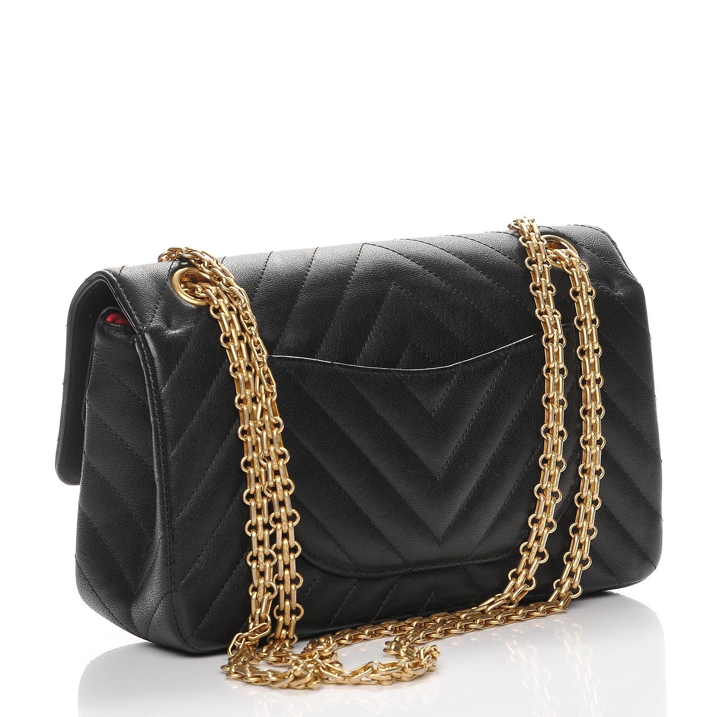 Sheepskin Chevron Quilted 2.55 Reissue 225 Flap Black