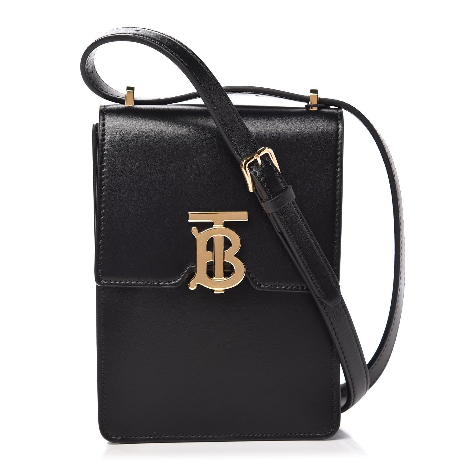 Burberry ロビンバッグ Burberry Monogram Leather Robin Bag in Black Small Men's Crossbody