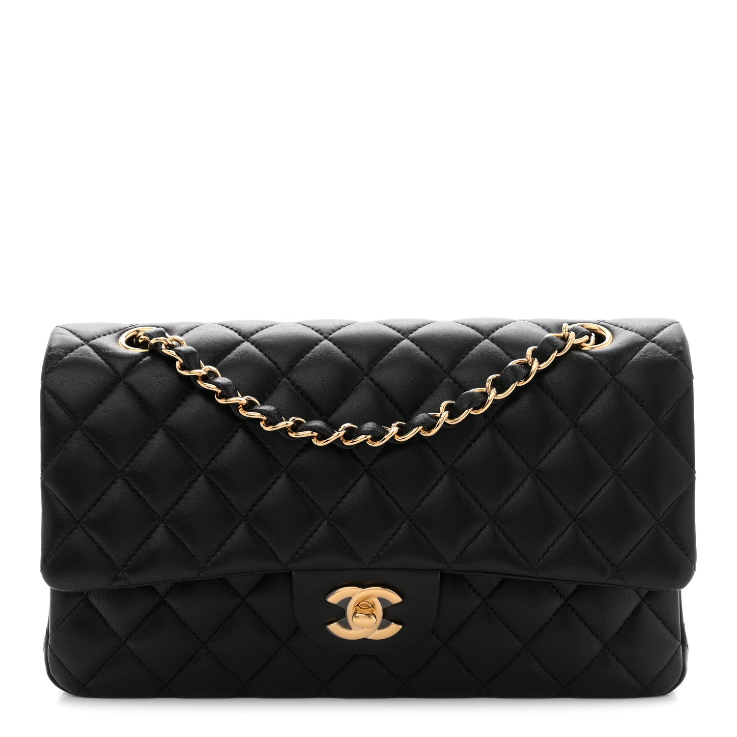 Chanel Lambskin Quilted Medium Double Flap Black 1 of 11