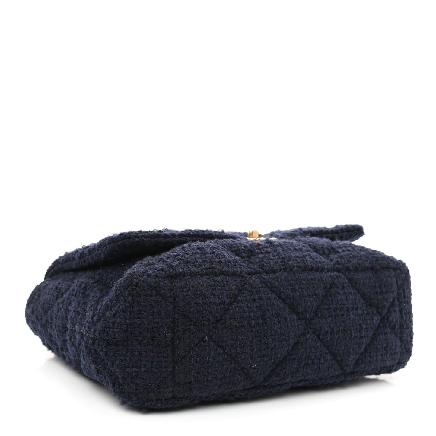 Tweed Quilted Maxi Chanel 19 Flap Navy