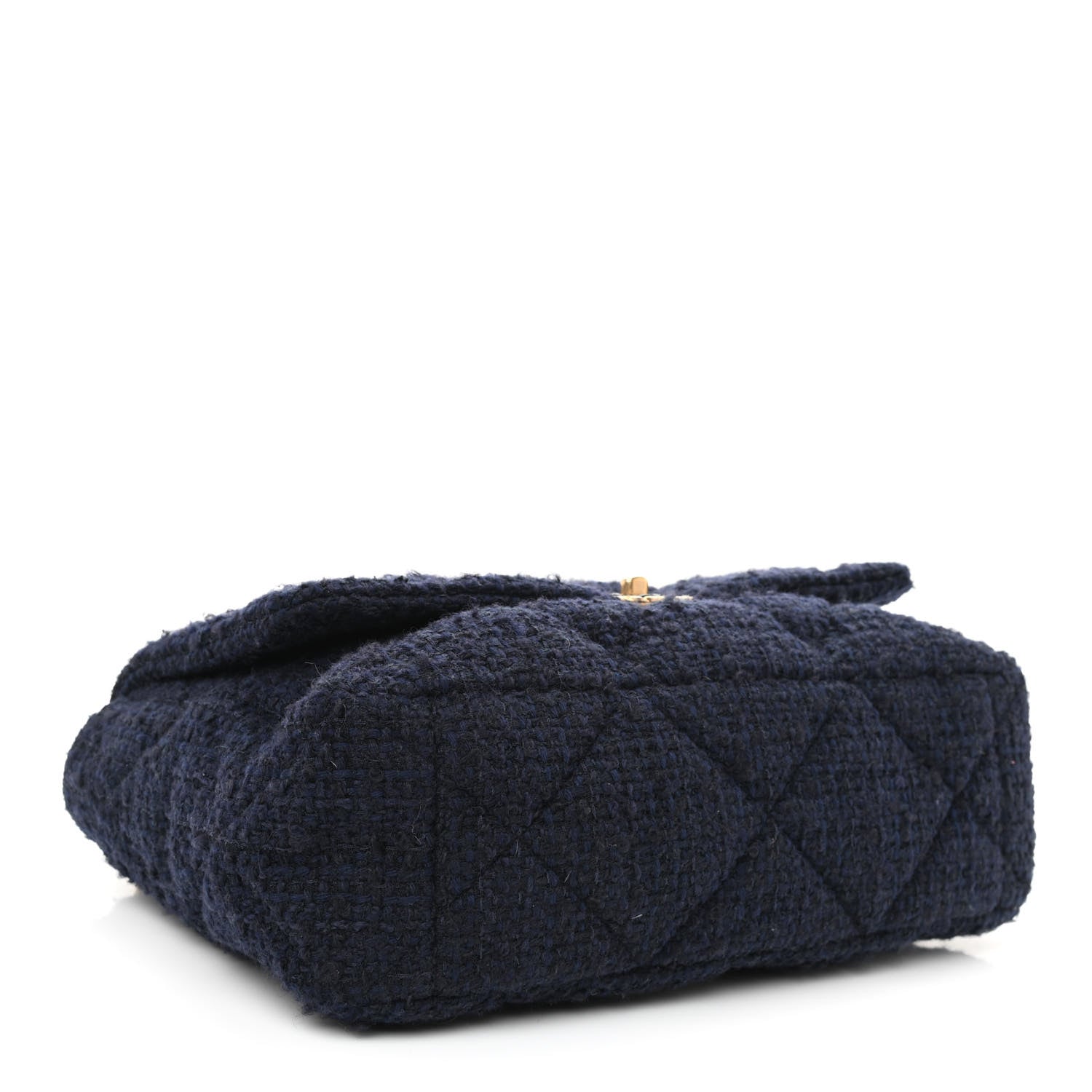 Chanel Tweed Quilted Maxi Chanel 19 Flap Navy 4 of 10
