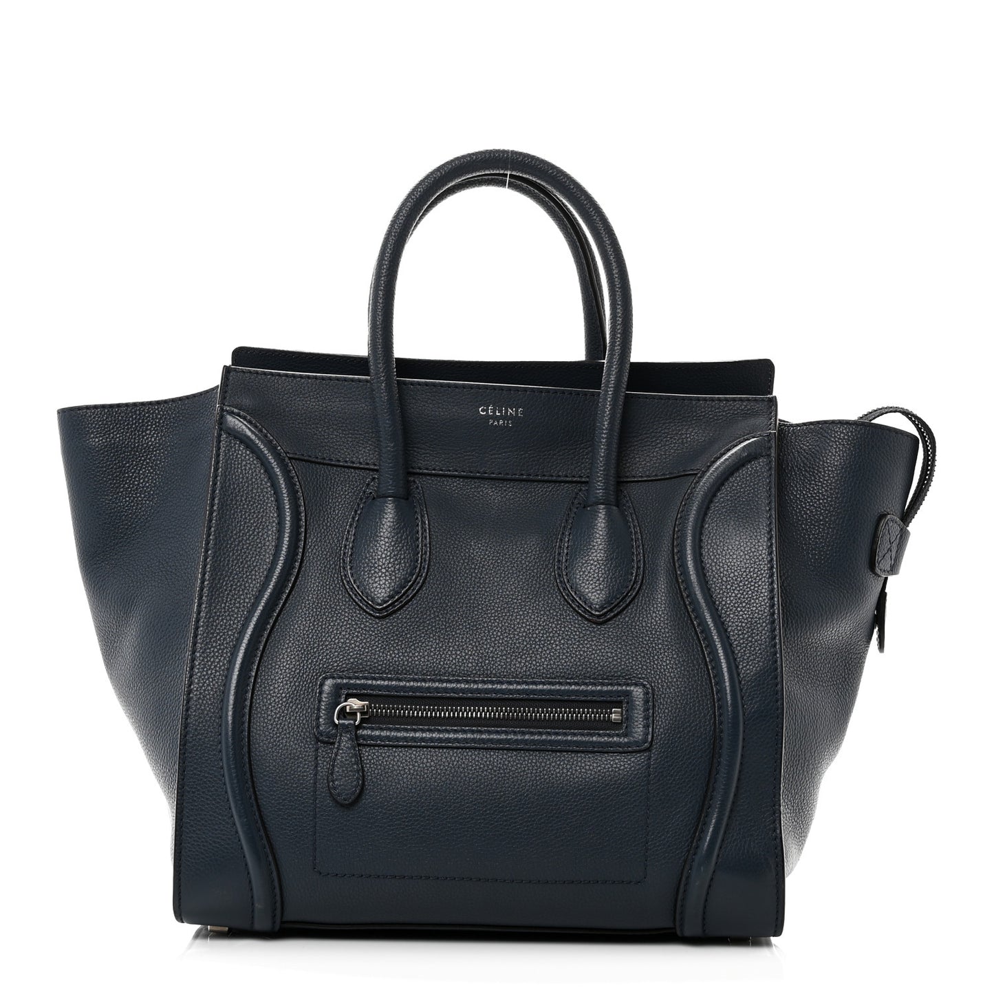 Drummed Calfskin Mini Luggage Slate