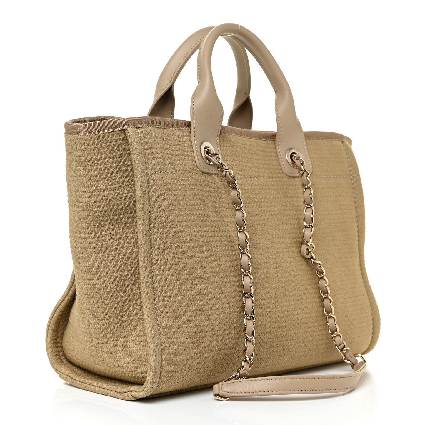 Mixed Fibers Small Deauville Tote Beige