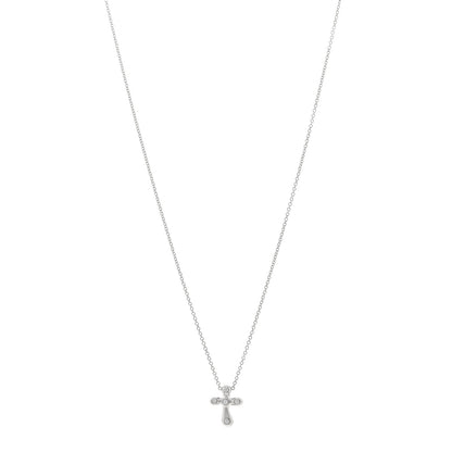 Tiffany Platinum Diamond 9mm Elsa Peretti Cross Pendant Necklace 1 of 4