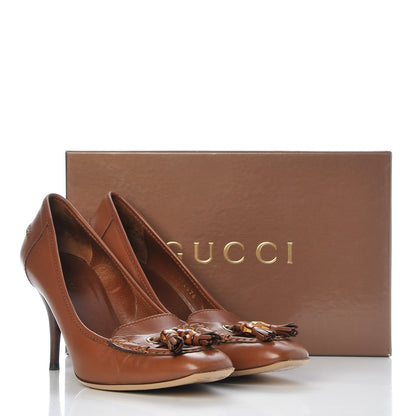 Gucci Calfskin Bamboo Tassel Lifford Pumps 9 Cuir 13 of 13