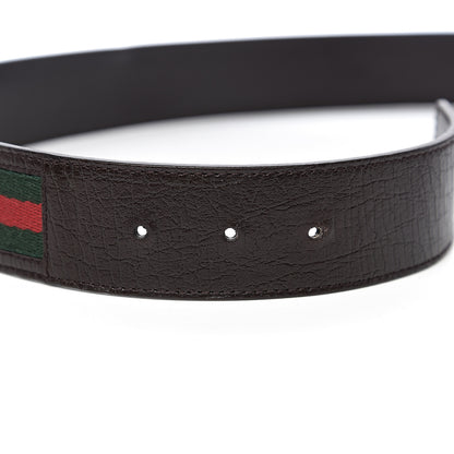 Gucci Calfskin Web Interlocking G Belt 95 38 Brown 6 of 7