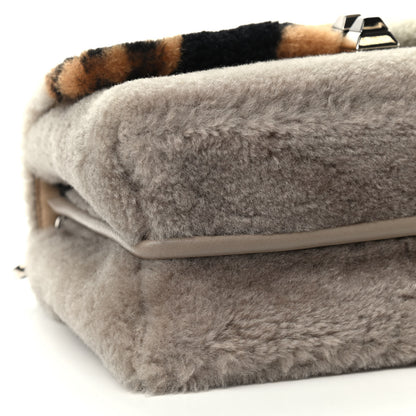 Fendi Shearling Calfskin Macro FF 1974 Diagonal Mania Kan I Shoulder Bag Multicolor 9 of 10