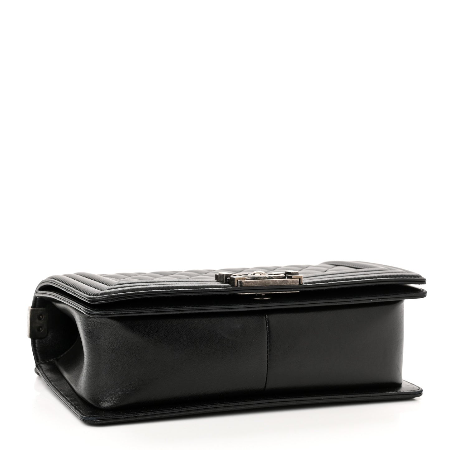 Lambskin Quilted Medium Boy Flap Black