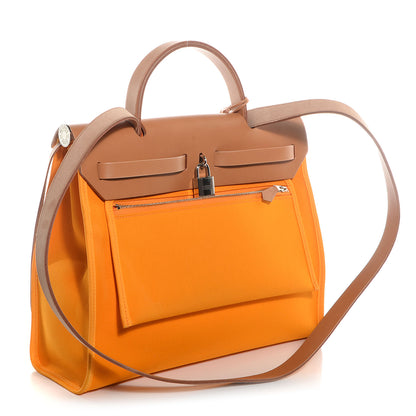 Hermes Toile Herbag Zip 31 PM Jaune d'Or 8 of 18