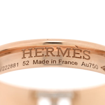 Hermes 18K Rose Gold Diamond Ever Herakles Wedding Band Ring 52 6 4 of 5