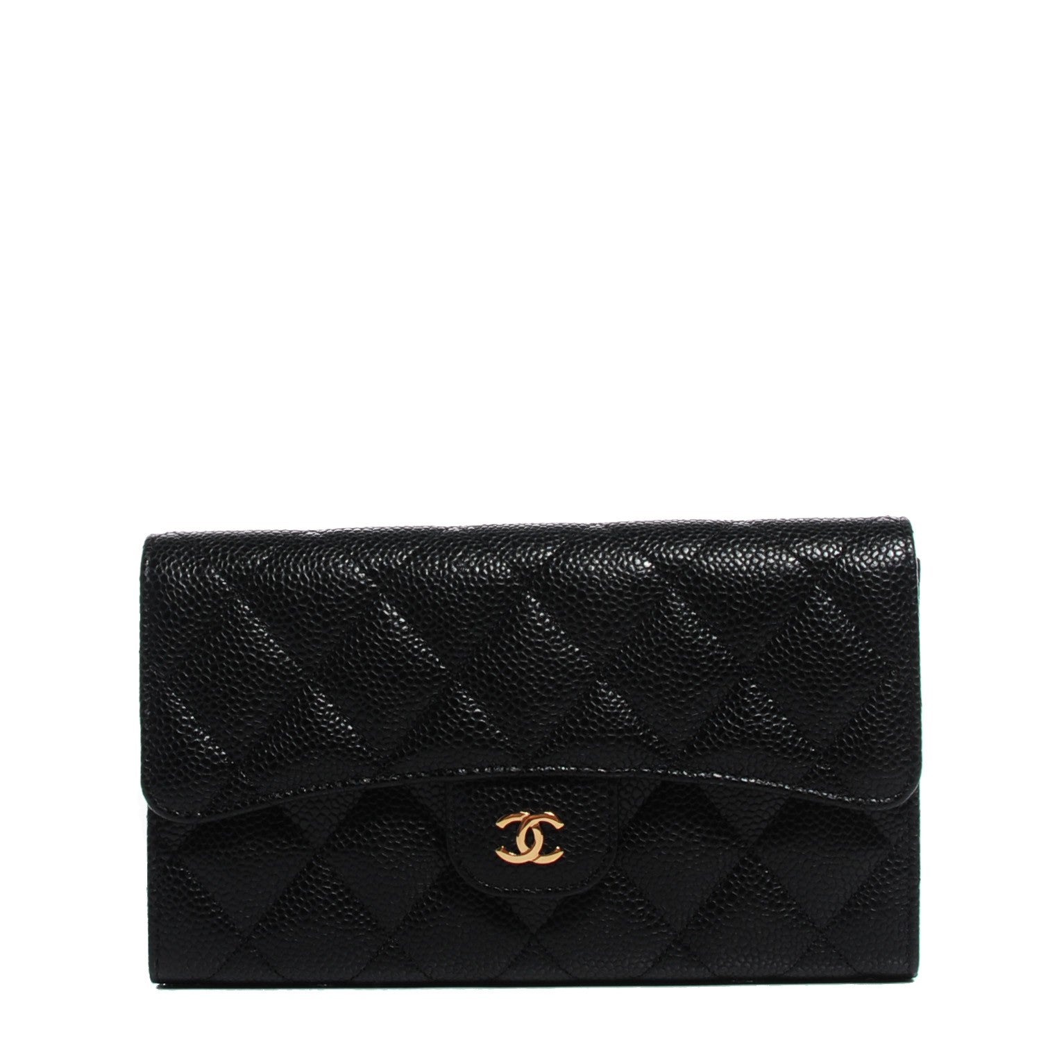 Chanel Caviar Quilted Large Flap Wallet Black 1 of 9