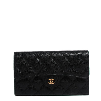 Chanel Caviar Quilted Large Flap Wallet Black 1 of 9