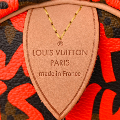 Louis Vuitton Monogram Graffiti Speedy 30 Orange 6 of 10