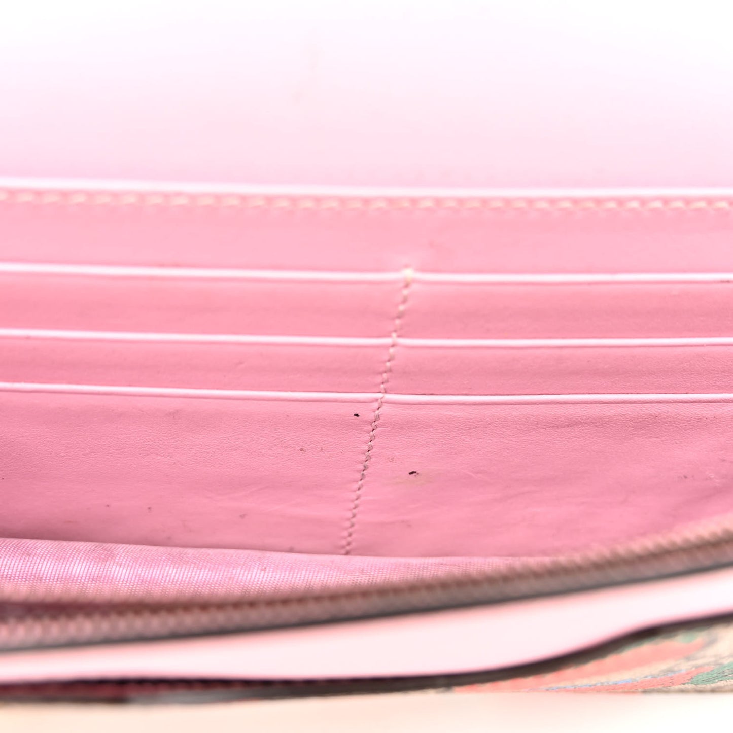 GG Supreme Monogram Strawberry Chain Wallet