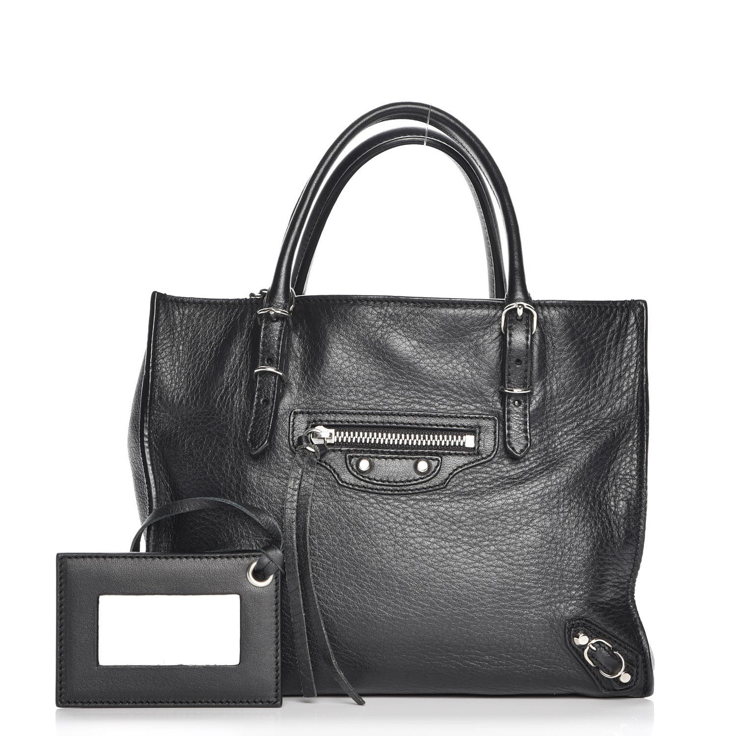 Calfskin Papier Mini A4 Zip Around Tote Black