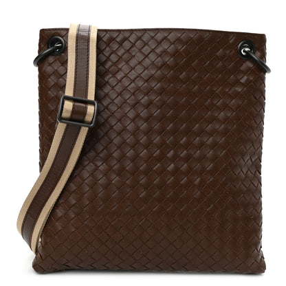 Bottega Veneta Nappa Intrecciato Crossbody Messenger Bag Brown 1 of 9