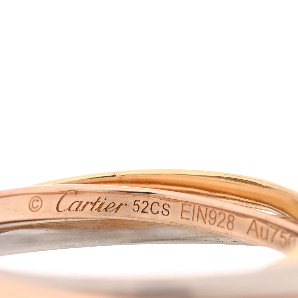 18K Pink Yellow White Gold Extra Small Trinity Ring 52 6