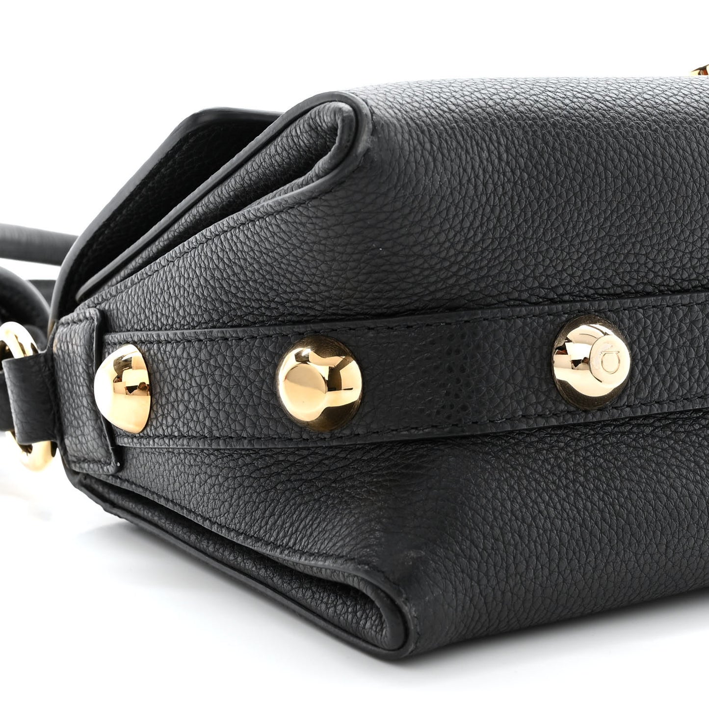 Calfskin Glam Shoulder Bag Black
