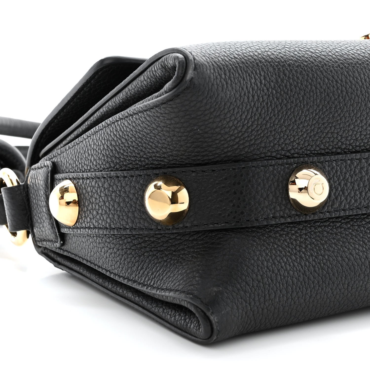 Salvatore Ferragamo Calfskin Glam Shoulder Bag Black 10 of 13