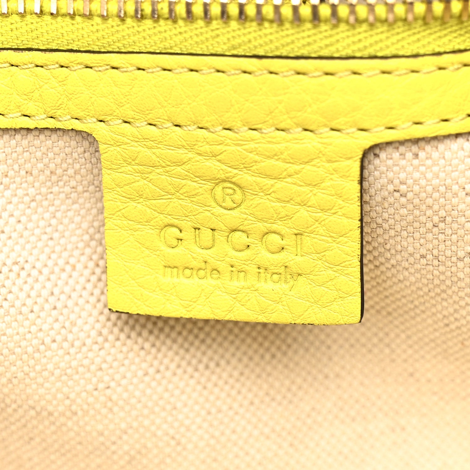 Gucci Calfskin Large Bamboo Shopper Tote Citrus 7 of 14