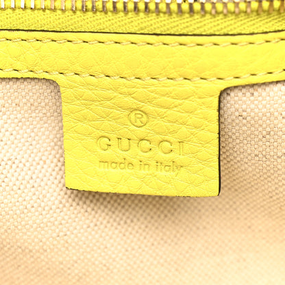 Gucci Calfskin Large Bamboo Shopper Tote Citrus 7 of 14
