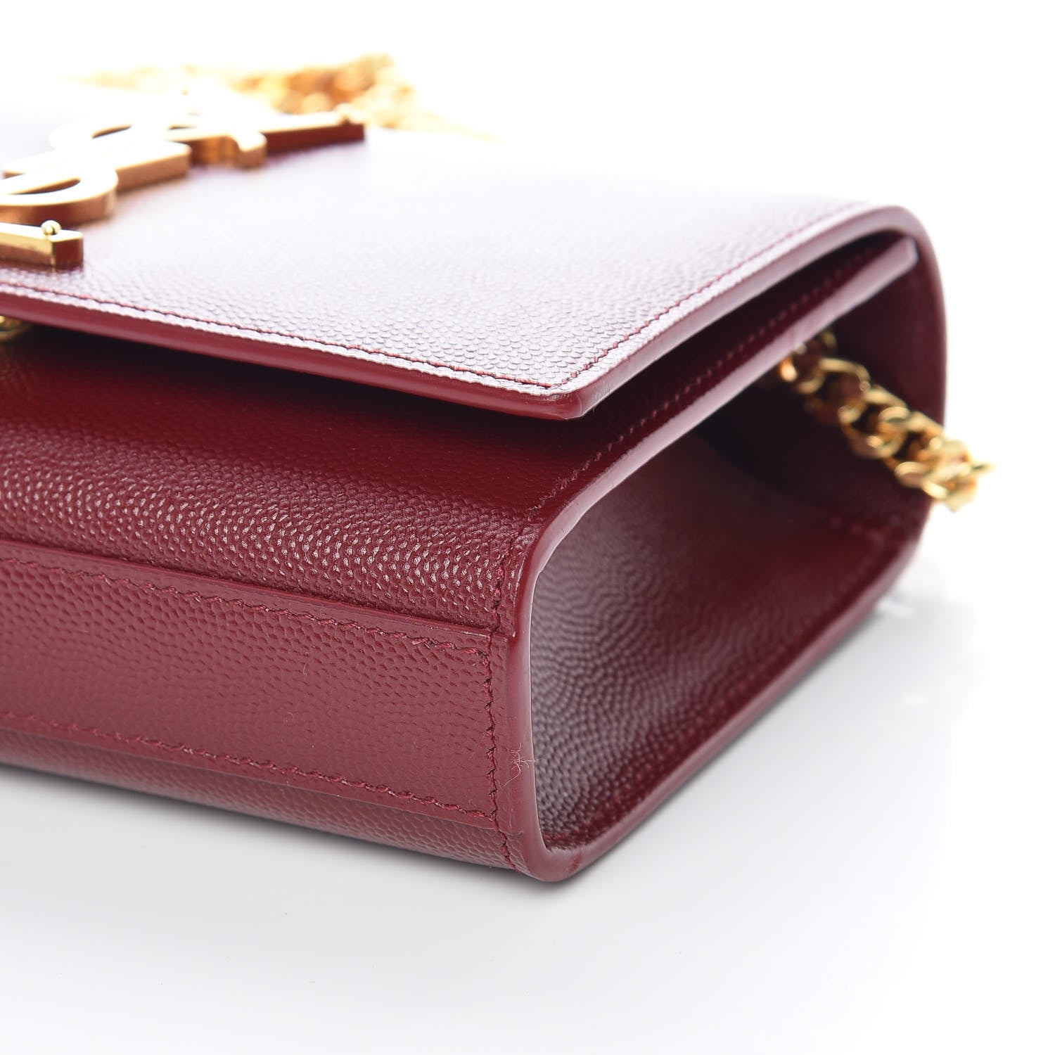 Saint Laurent Grain De Poudre Small Monogram Kate Satchel Oxblood 8 of 8