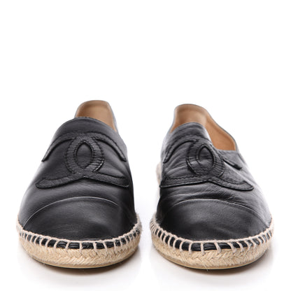 Chanel Lambskin CC Espadrilles 40 Black 2 of 11