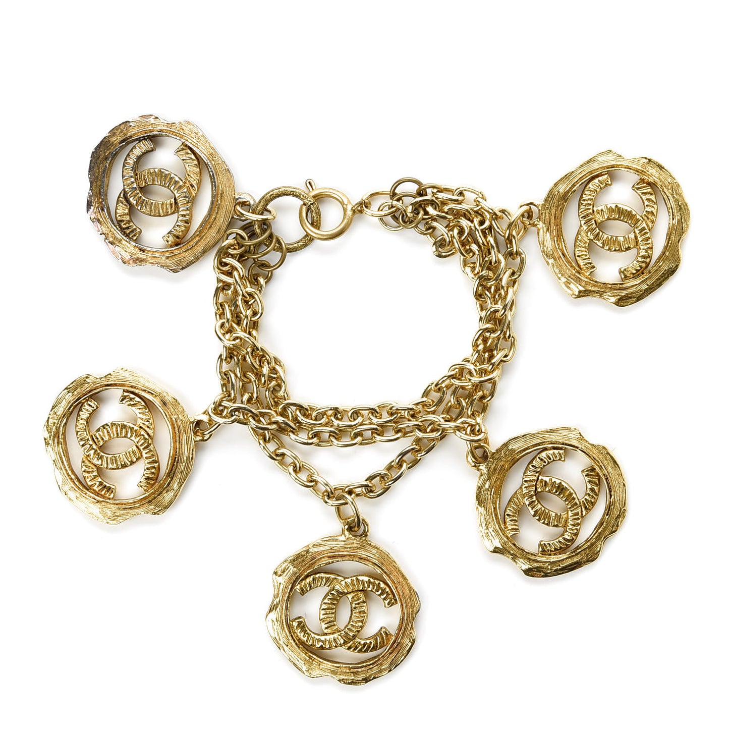 Medallion CC Charm Bracelet Gold