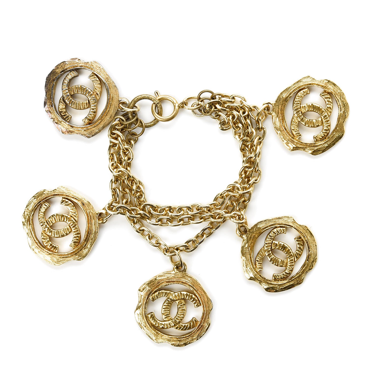 Chanel Medallion CC Charm Bracelet Gold 1 of 5