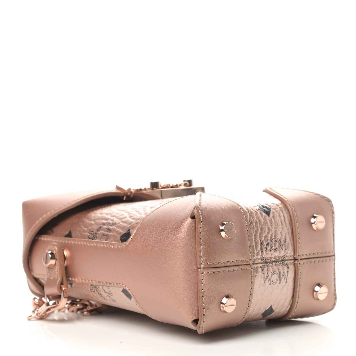 Metallic Visetos Mini Soft Berlin Crossbody Champagne