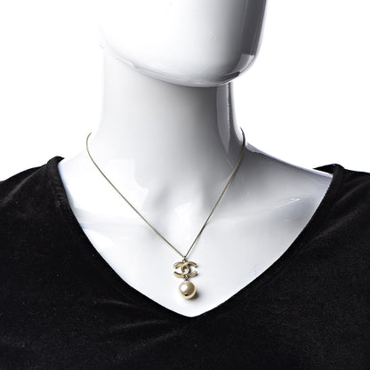 Chanel Pearl CC Drop Necklace Gold 2 of 4