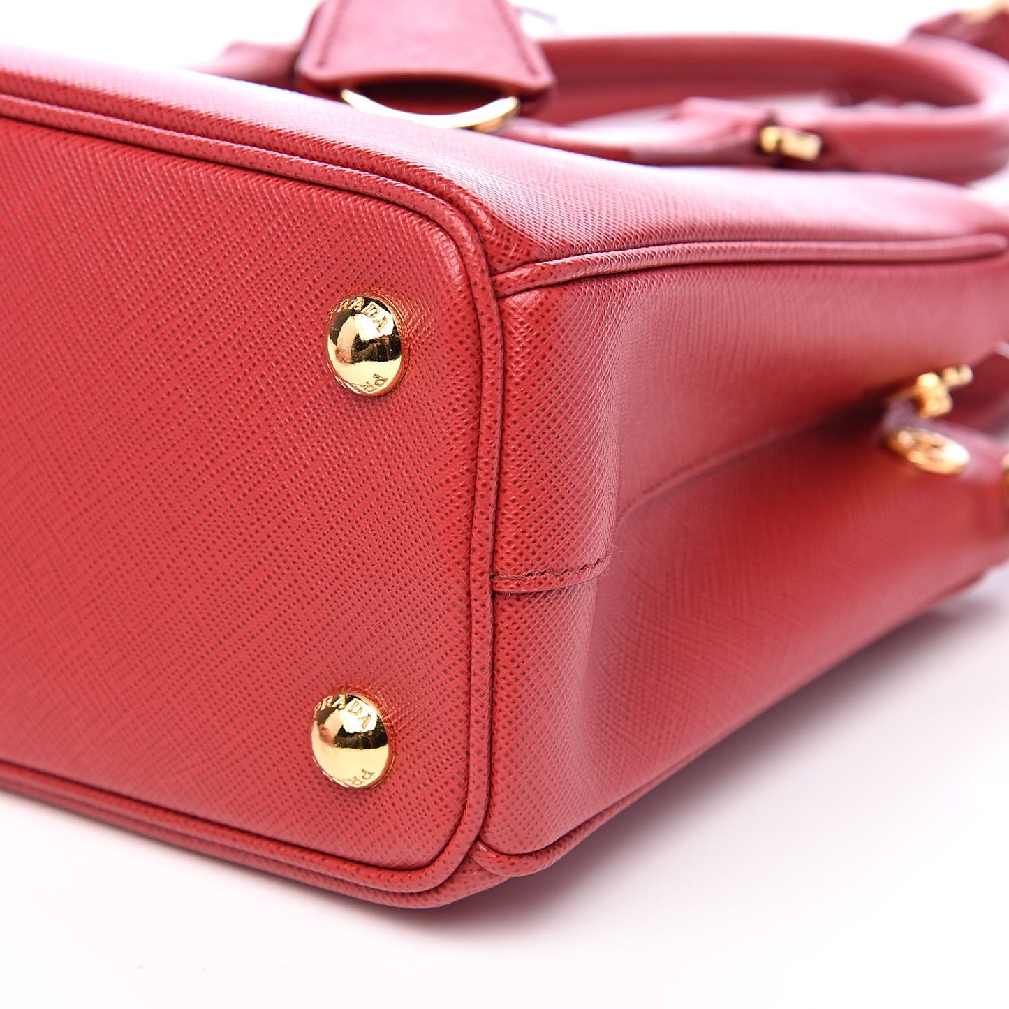 Saffiano Lux Mini Galleria Double Zip Tote Fuoco