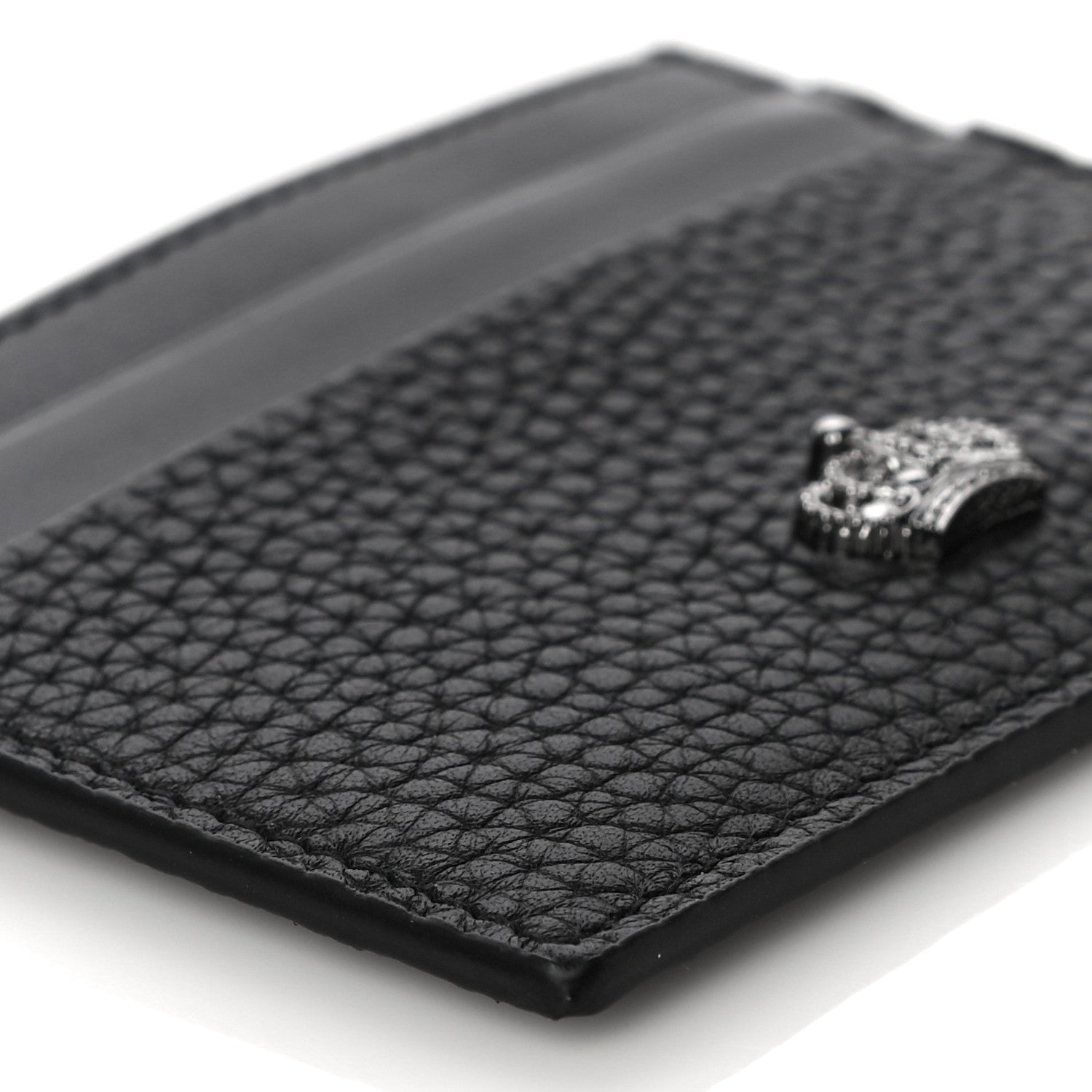 Dolce & Gabbana Grained Deerskin Crown Card Holder Black 9 of 11