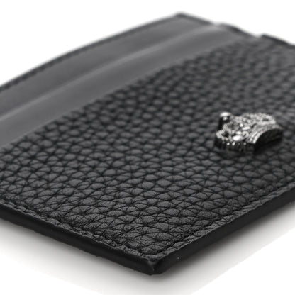Dolce & Gabbana Grained Deerskin Crown Card Holder Black 9 of 11
