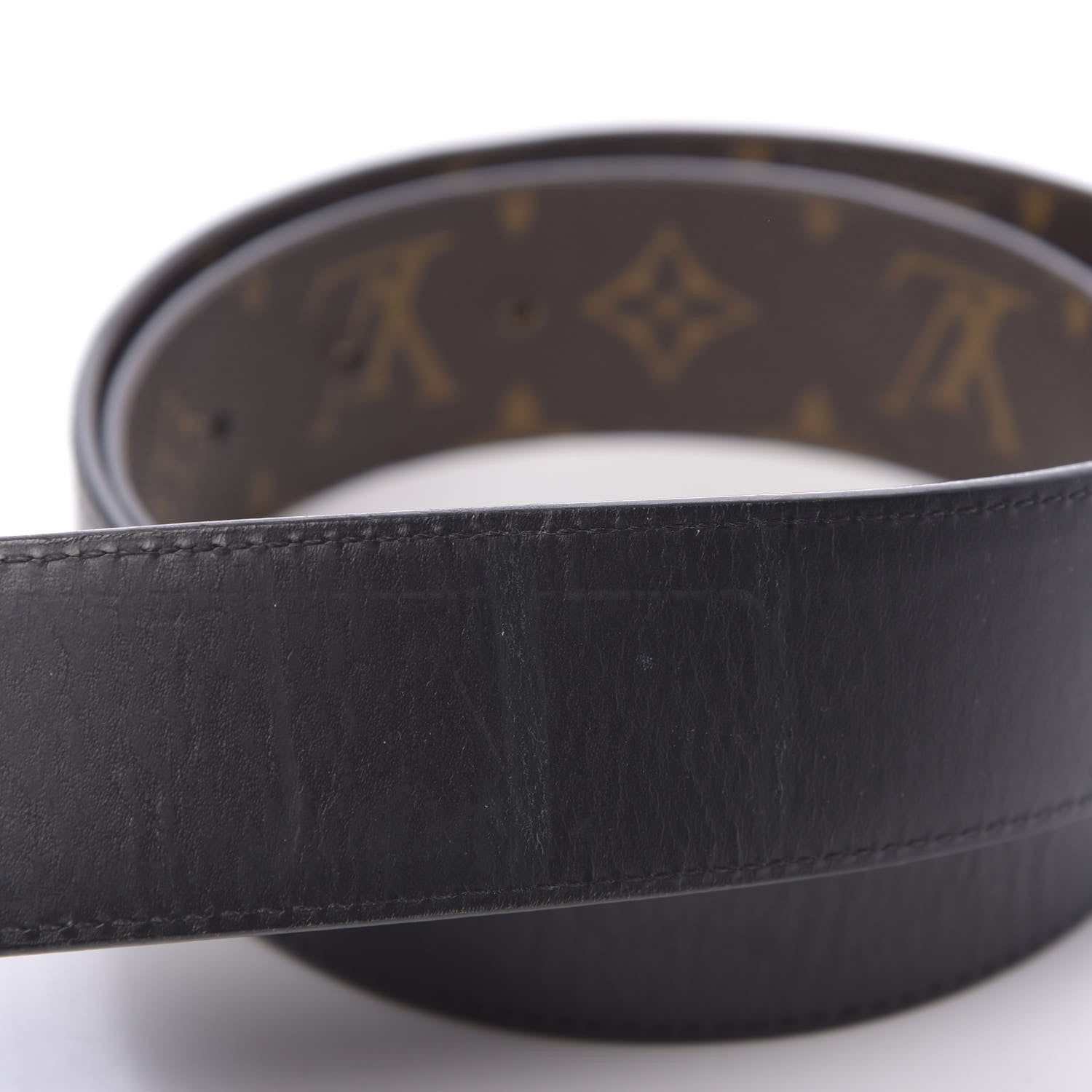 Louis Vuitton Calfskin Monogram 40mm LV Initiales Reversible Belt 95 38 Black 7 of 7