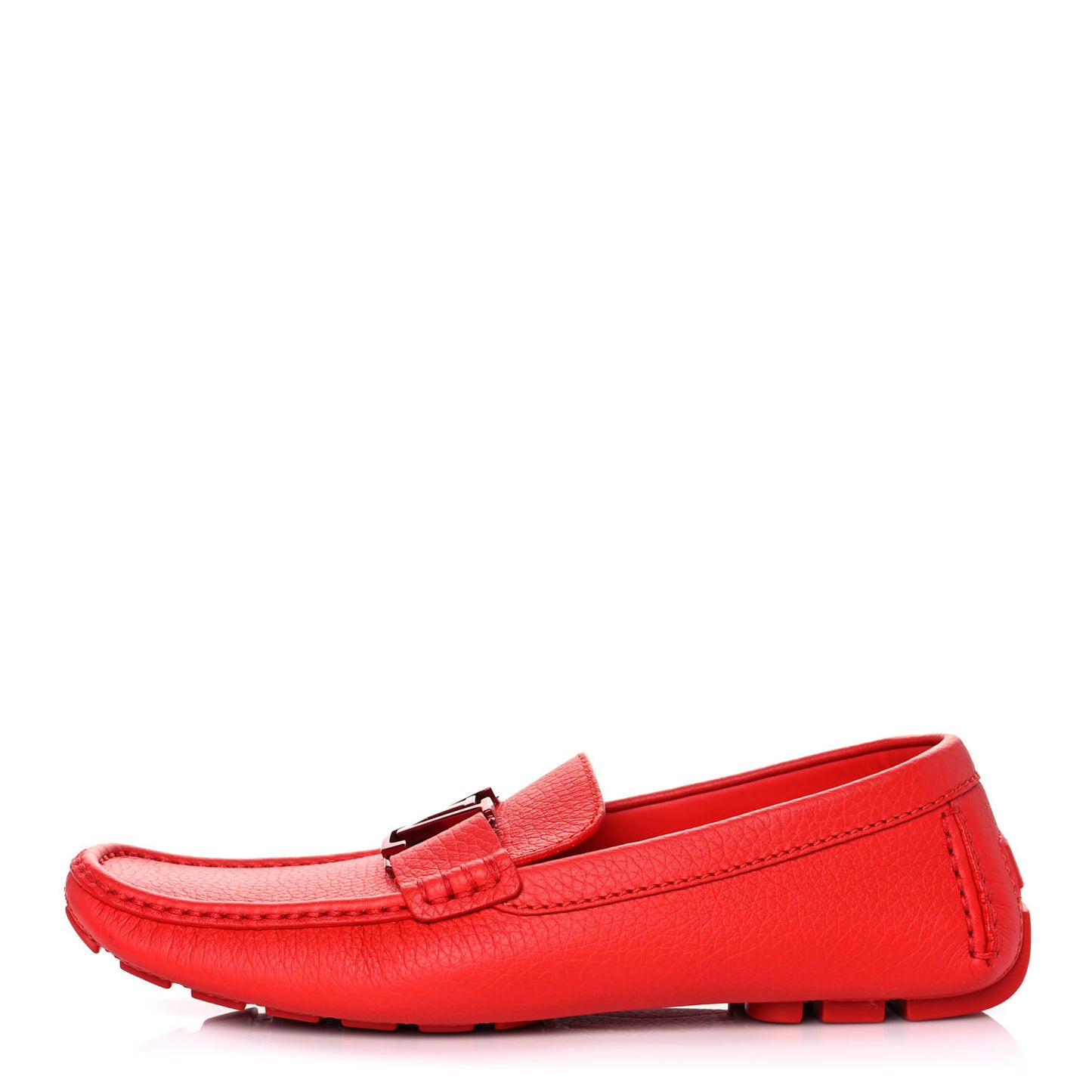 Calfskin Mens Monte Carlo Car Shoe Moccasin Loafers 8 Red