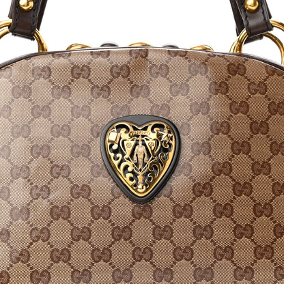 Gucci Crystal Monogram Medium Babouska Dome Satchel Brown 7 of 9