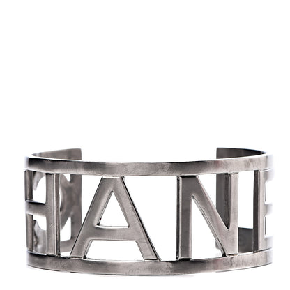 Chanel Metal Logo Cuff Silver 1 of 3