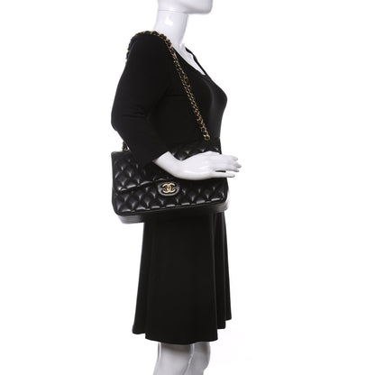 Chanel Lambskin Quilted Jumbo Double Flap Black 2 of 15