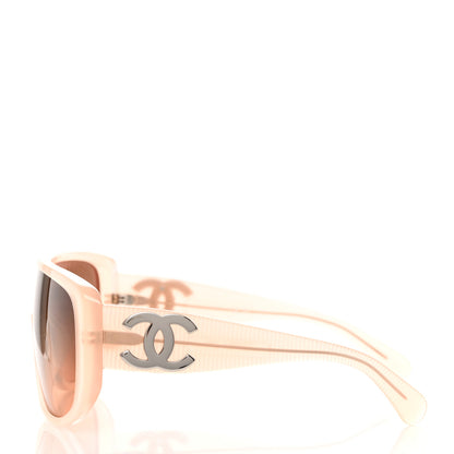 Chanel Transparent Acetate Shield Sunglasses 5495 Light Pink 3 of 8