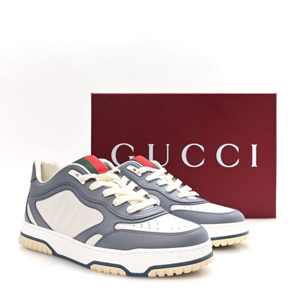 Gucci Sparrow Calfskin Mens Re-Web Sneakers 9.5 Grey White 9 of 9