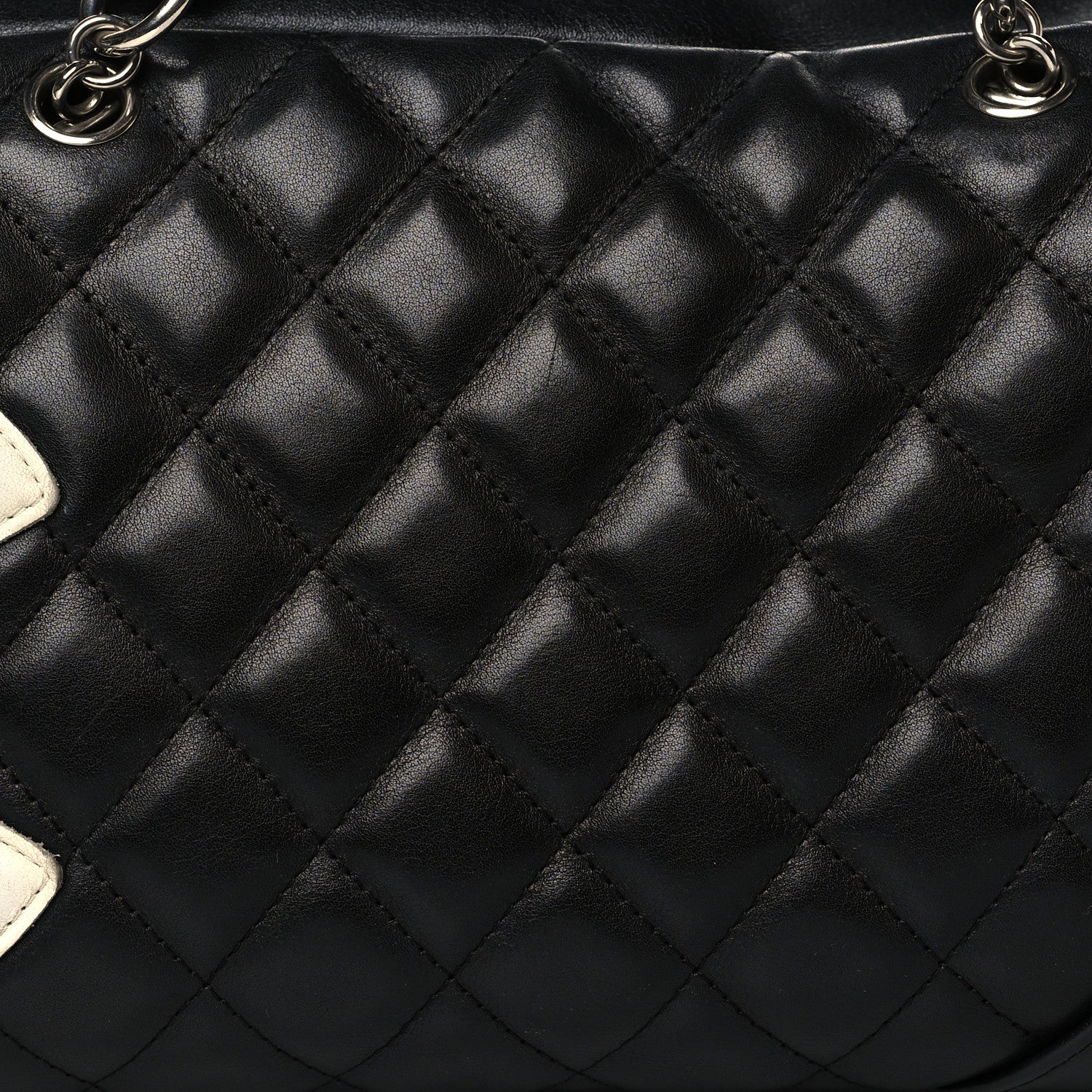 Chanel Calfskin Quilted Large Cambon Bowler Black White 8 of 11