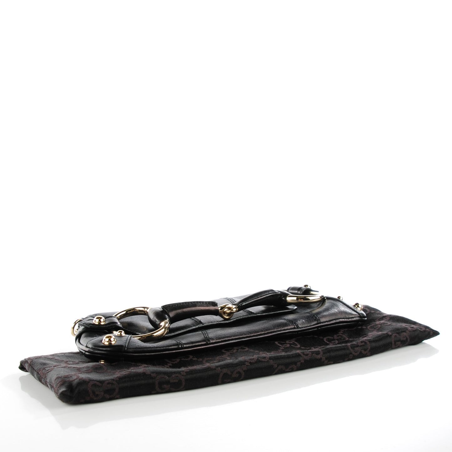 Calfskin Small Horsebit Chain Clutch Black
