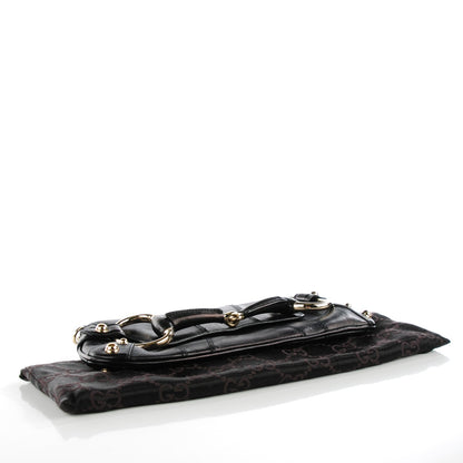 Gucci Calfskin Small Horsebit Chain Clutch Black 4 of 7