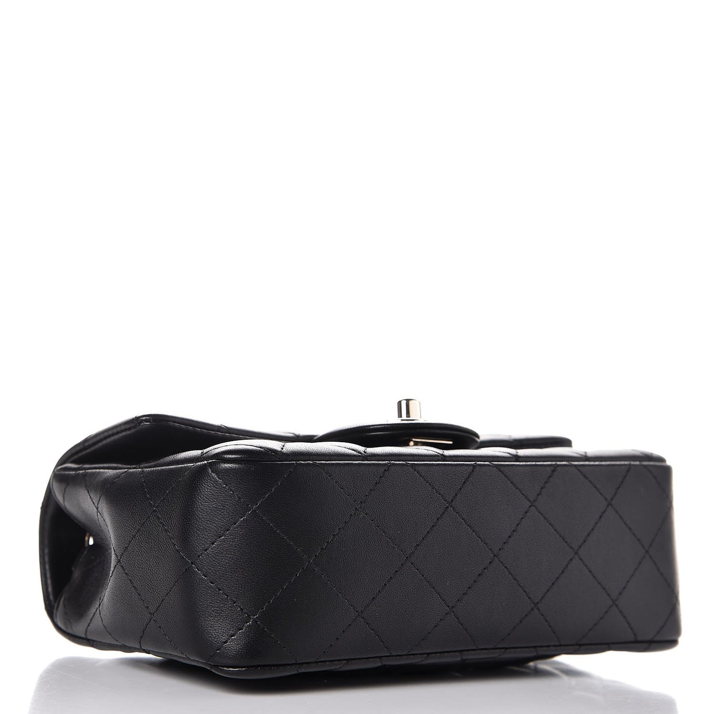 Lambskin Quilted Mini Rectangular Flap Black
